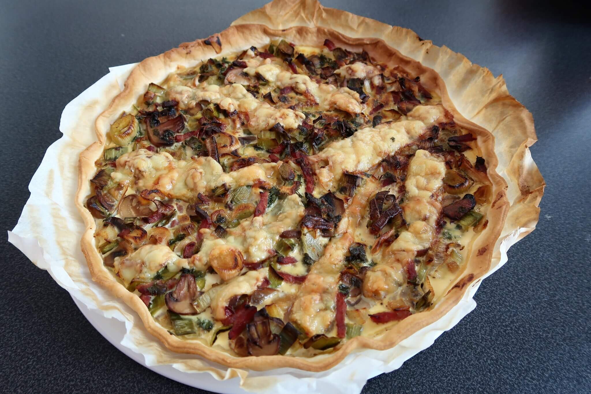 tarte quiche poireaux lardons baconchampignons automne recette cuisine