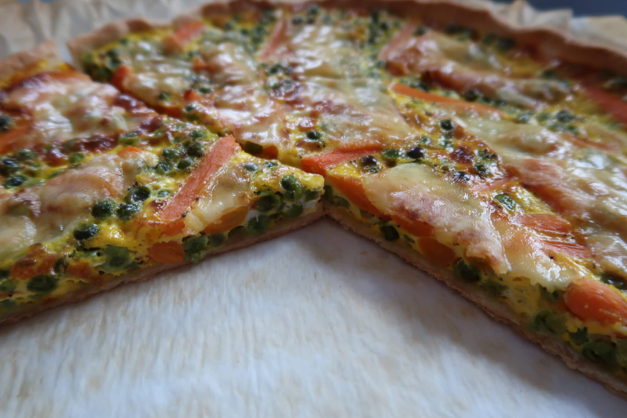 tarte petit pois carotte oeufs