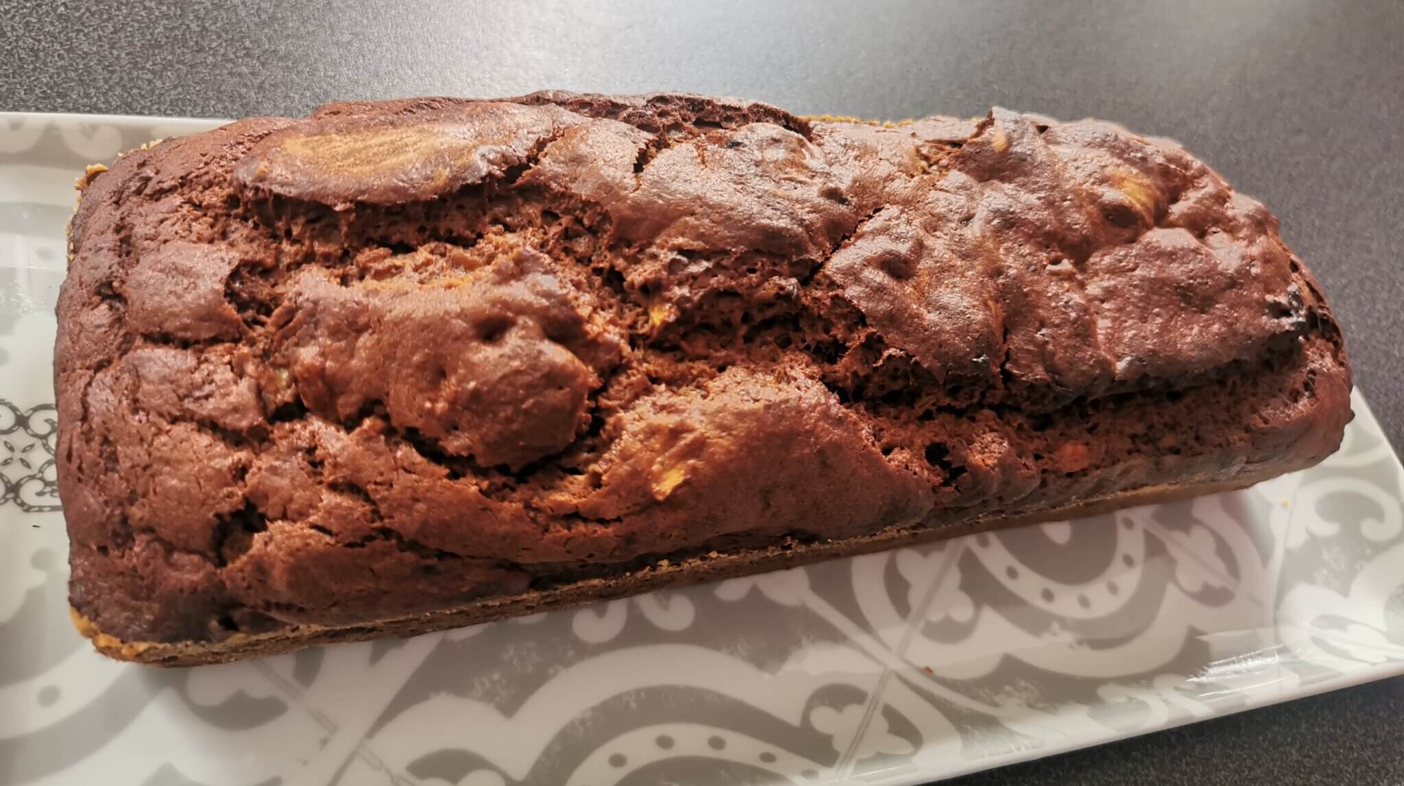 cake gateau chocolat banane peu de sucre