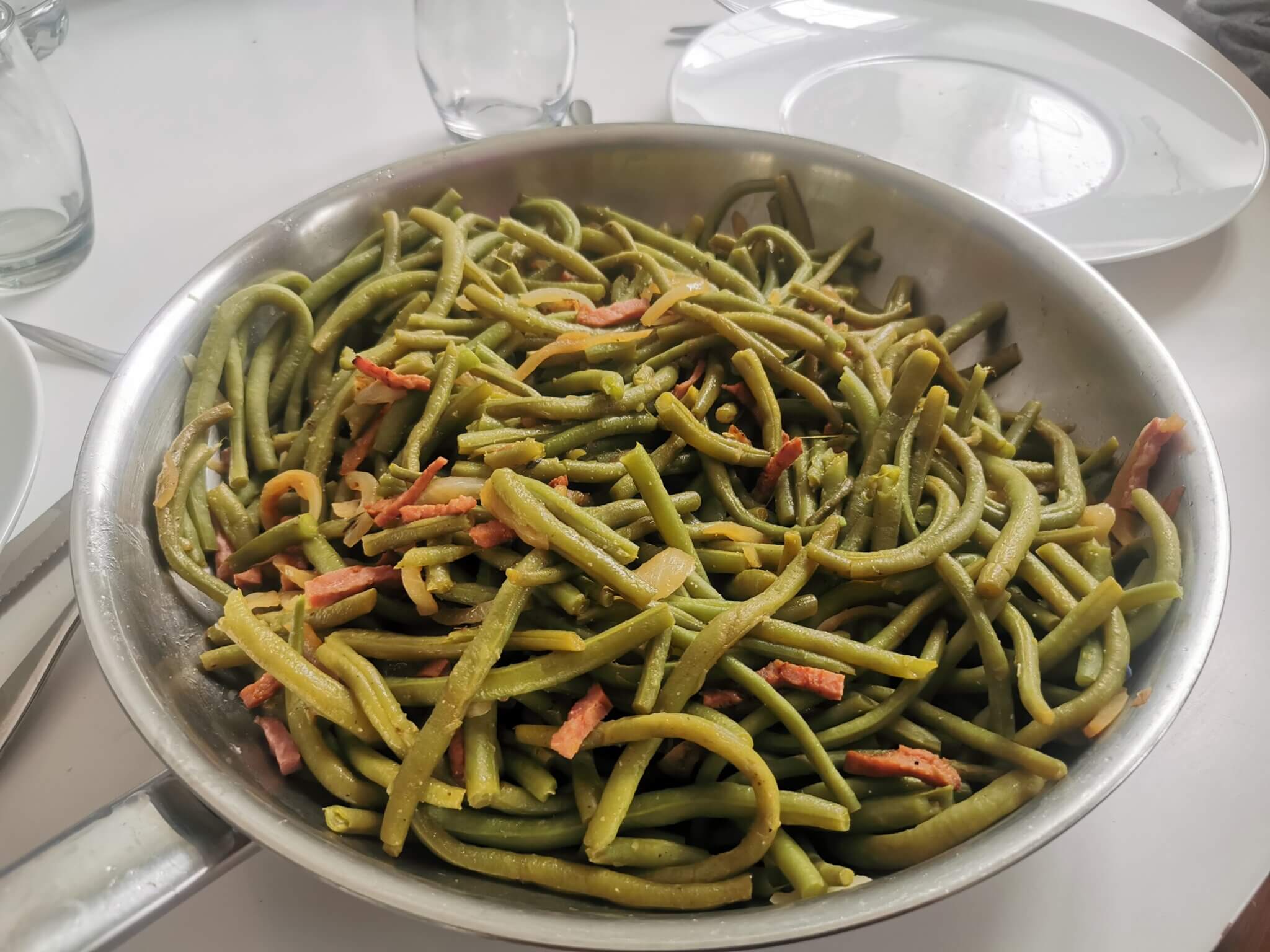 poele haricot vert jardin bacon
