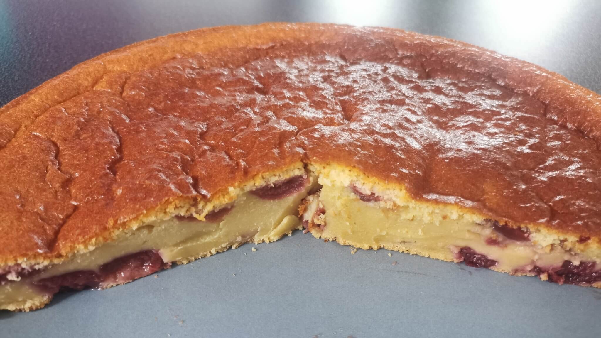 gateau flan cerises