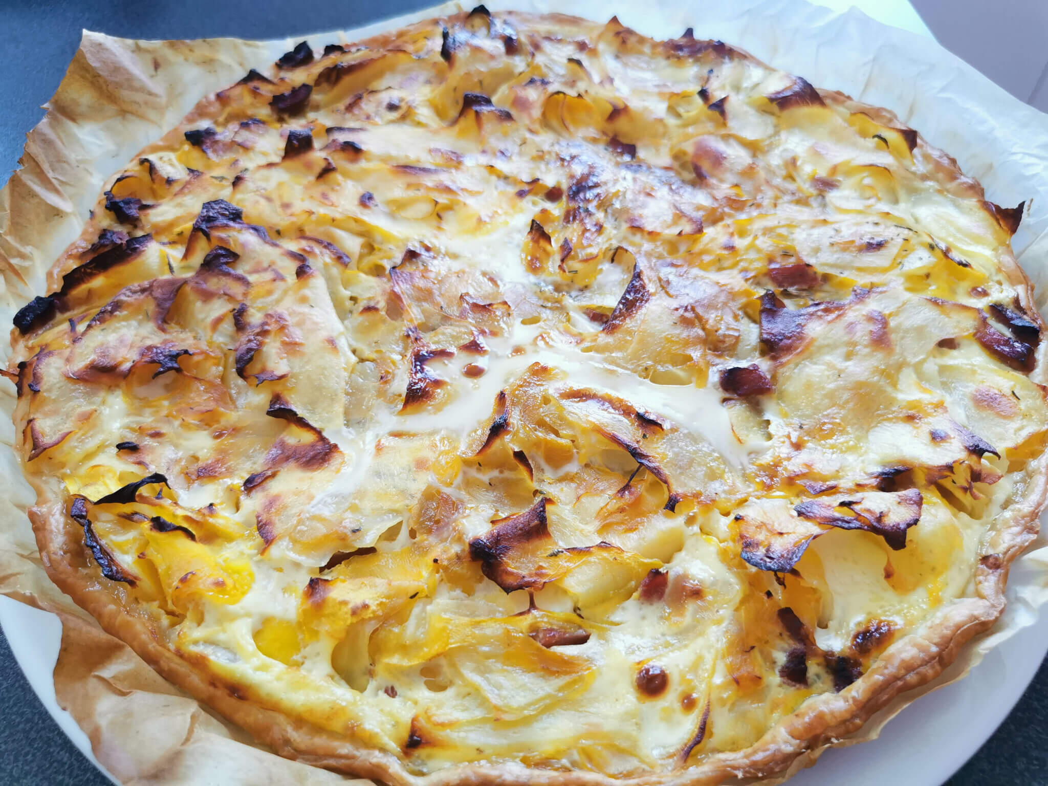 tarte quiche courgette pomme de terre thym été