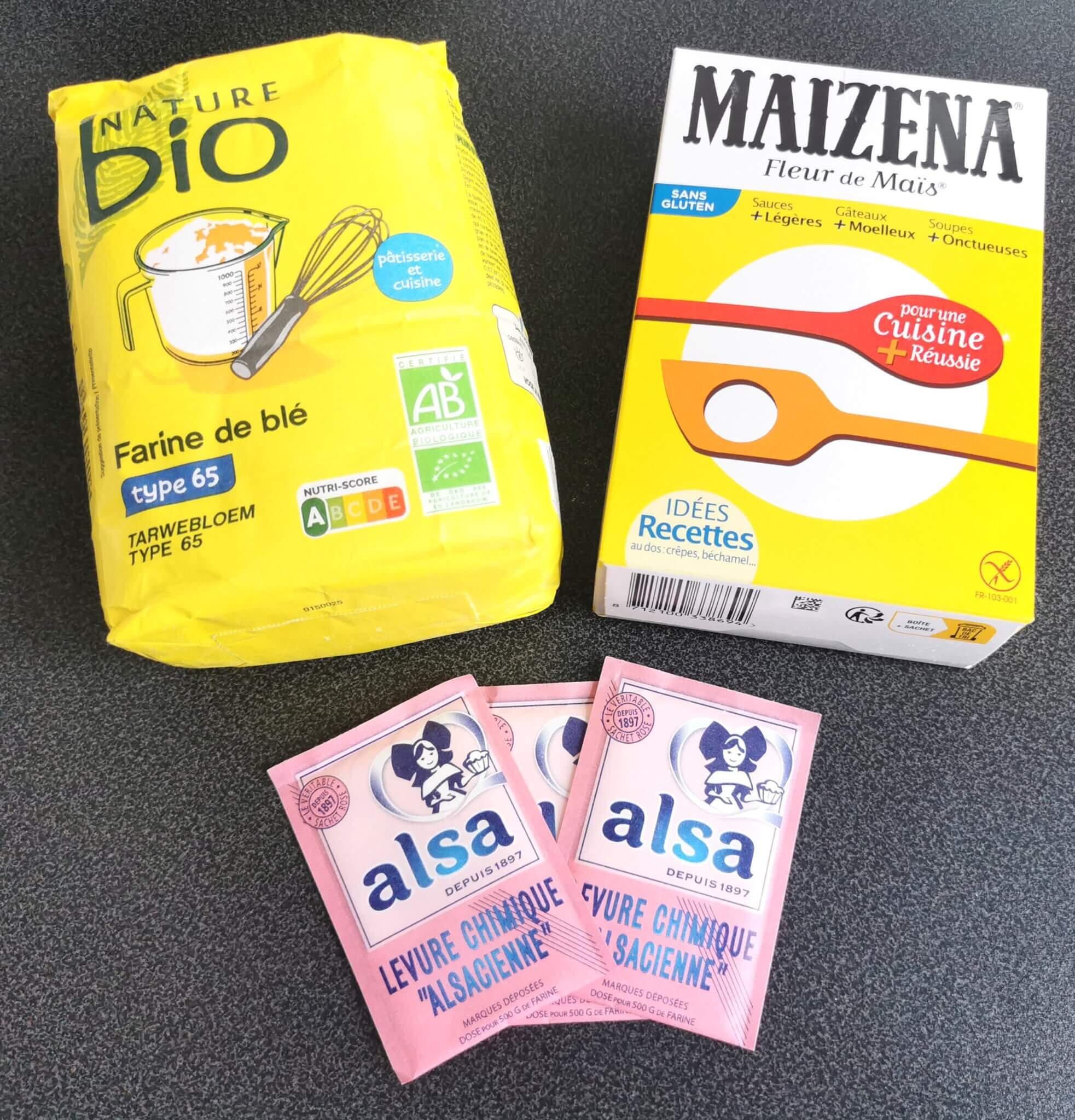 farine bio levure alsa fécule Maïzena