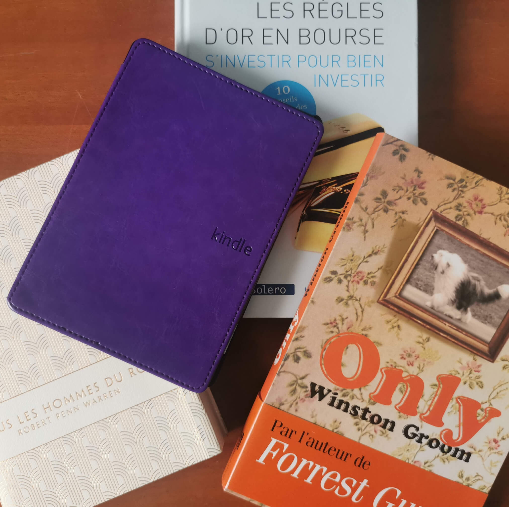 Lecture de plusieurs livres et Kindle
