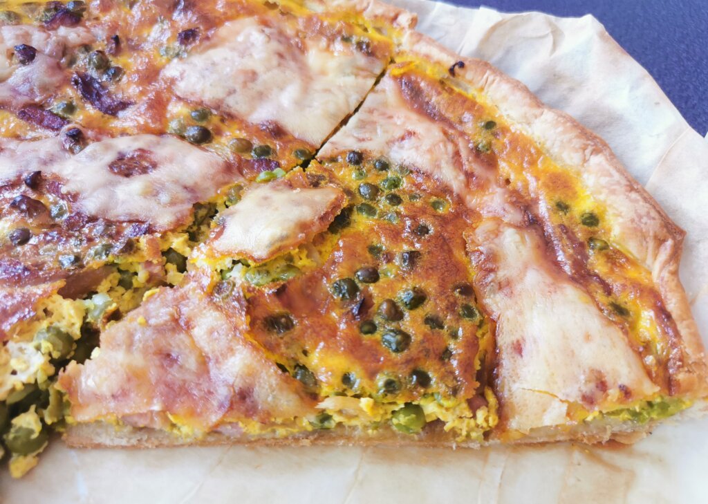 part de quiche petits pois curry