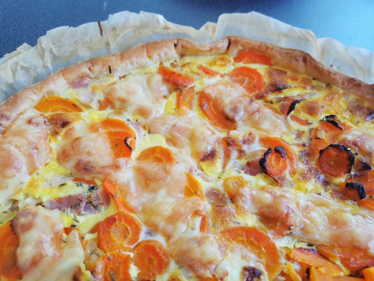 Quiche carottes jambon oignon